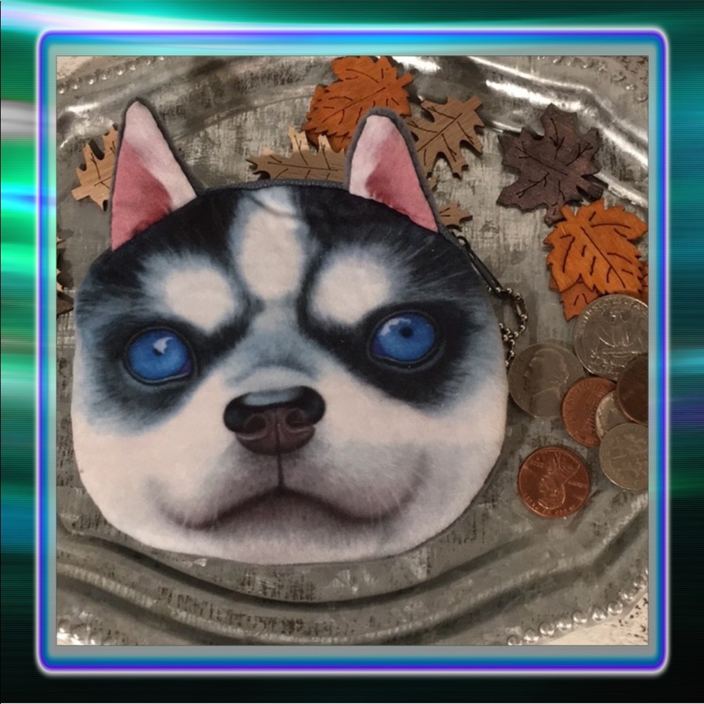 Husky Puppy Dog Coin Purse